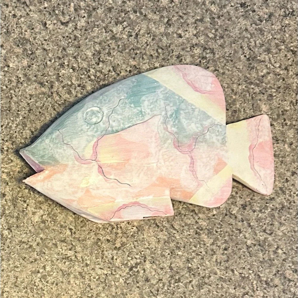 Pastel Hsnd-painted Fish - “A gift from Cape Cod” - 10 1/4 x 6”